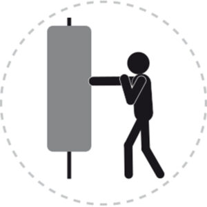 PictoMouv - CT0140 Sac de Frappe - FitPark Pictogramme de mouvement destiné à guider l'utilisateur pour la bonne utilisation des équipements FitPark et la réalisation correcte des exercices.