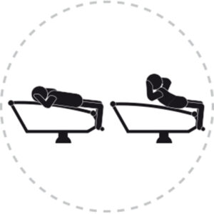 Pictogramme de mouvement destiné à guider l'utilisateur pour la bonne utilisation des équipements FitPark et la réalisation correcte des exercices.