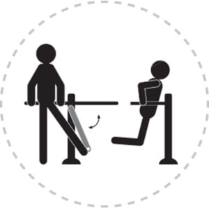 Pictogramme de mouvement destiné à guider l'utilisateur pour la bonne utilisation des équipements FitPark et la réalisation correcte des exercices.