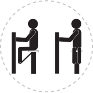 Pictogramme de mouvement destiné à guider l'utilisateur pour la bonne utilisation des équipements FitPark et la réalisation correcte des exercices.