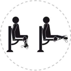 Pictogramme de mouvement destiné à guider l'utilisateur pour la bonne utilisation des équipements FitPark et la réalisation correcte des exercices.