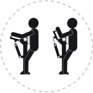 Pictogramme de mouvement destiné à guider l'utilisateur pour la bonne utilisation des équipements FitPark et la réalisation correcte des exercices.