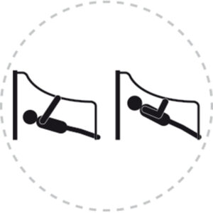 Pictogramme de mouvement destiné à guider l'utilisateur pour la bonne utilisation des équipements FitPark et la réalisation correcte des exercices.