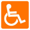 Stamp PMR Orange - indique que cet équipement est accessible et adapté aux Personnes à Mobilité Réduite.