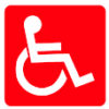 Stamp PMR Rouge - indique que cet équipement est accessible et adapté aux Personnes à Mobilité Réduite.