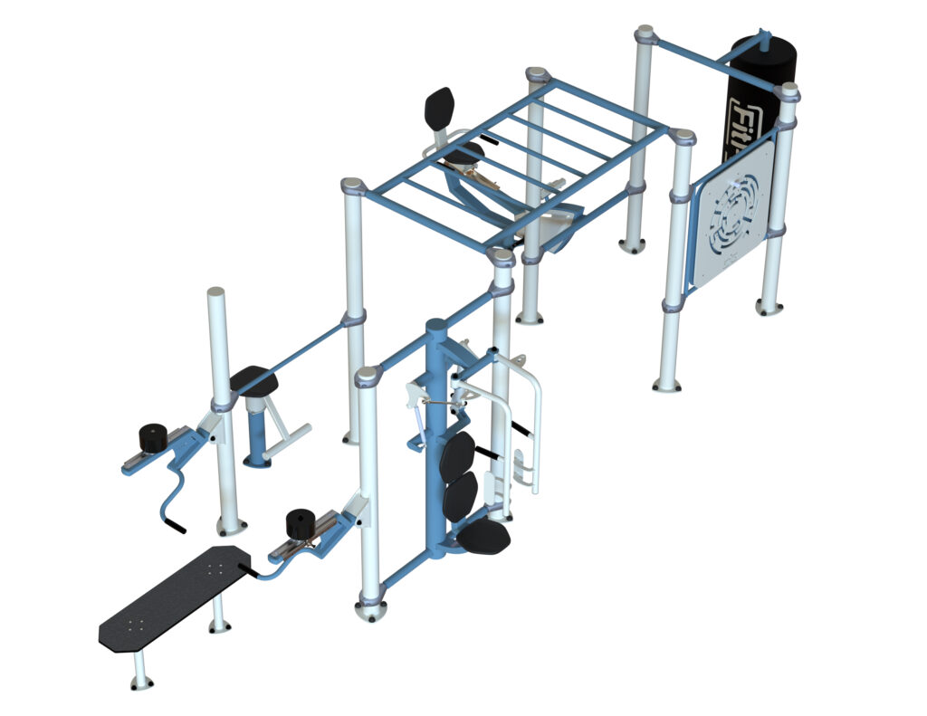 Rendu de présentation pour Jonction FST - Echelle horizontale avec 2 FST-4 - FitPark