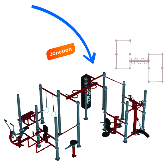 Jonction FST - Serpentin Court avec 2 FST-6 - FitPark