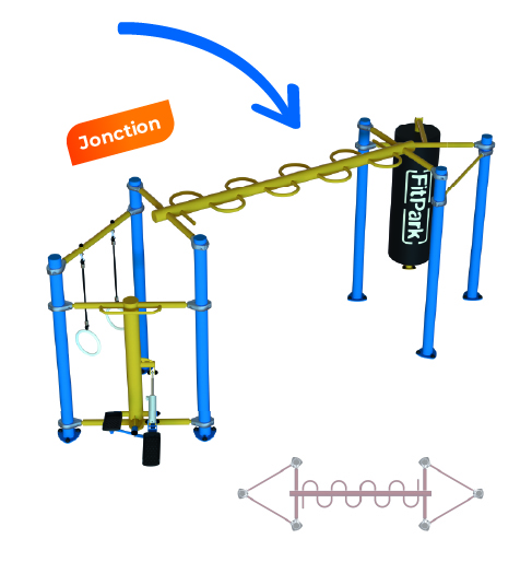 Jonction FST - Serpentin Long avec 2 FST-3 - FitPark