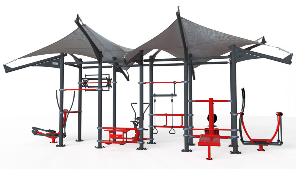 Option Toits FST - Fit Station Training 10 Exos Orange et Gris - FitPark