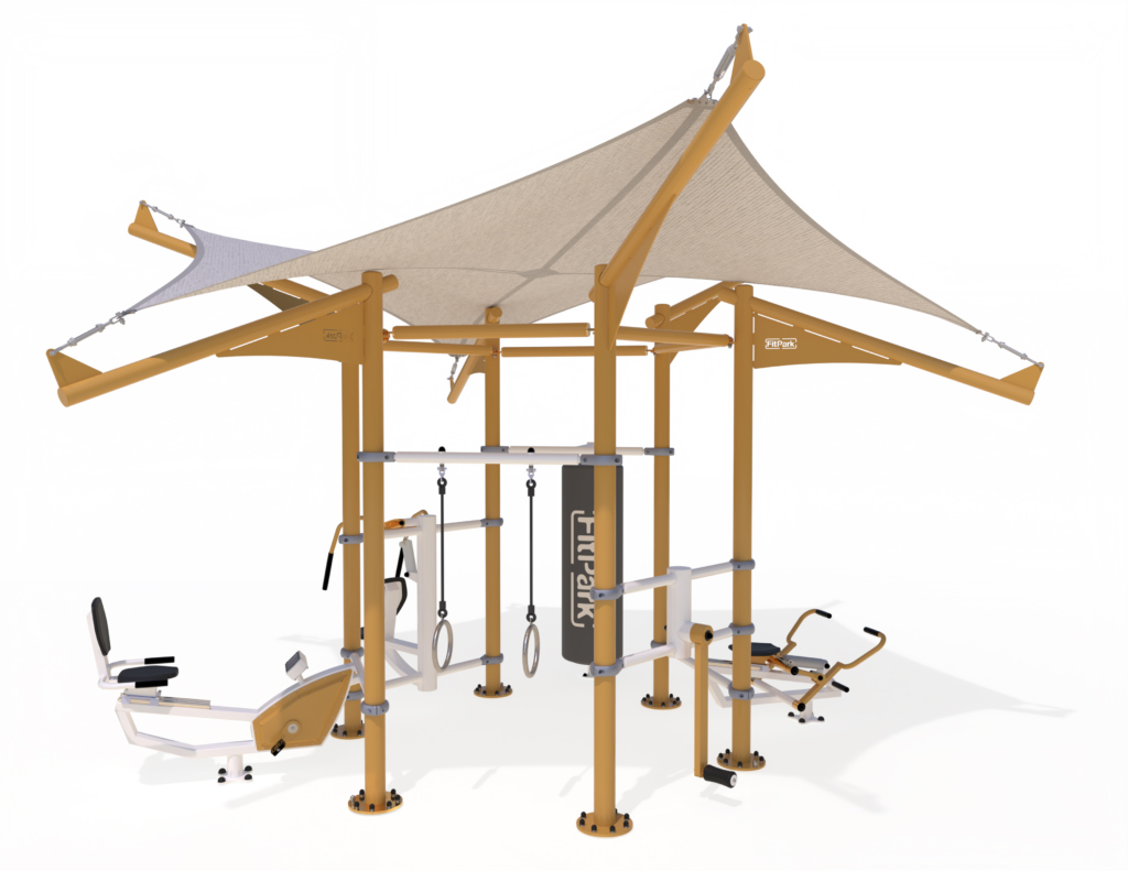 Option Toits FST - Fit'Station Training HEXA Or et Blanc- FitPark
