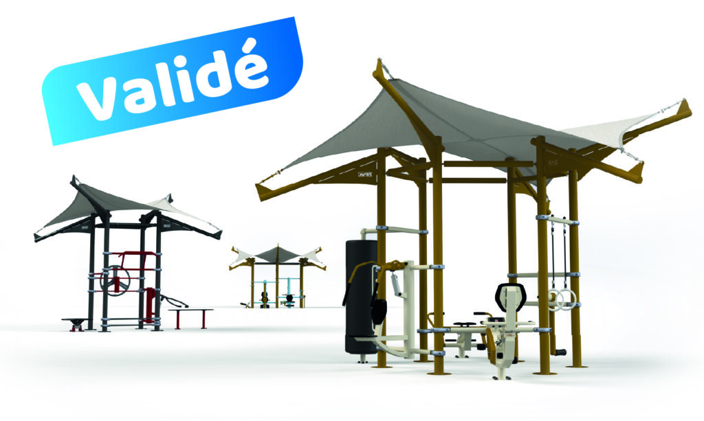 Option Toits FST - Valide vue d'ensemble de 3 Fit'Station Training - FitPark