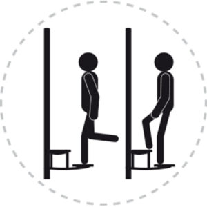Pictogramme de mouvement destiné à guider l'utilisateur pour la bonne utilisation des équipements FitPark et la réalisation correcte des exercices.