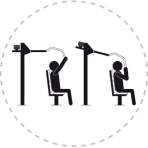 Pictogramme de mouvement destiné à guider l'utilisateur pour la bonne utilisation des équipements FitPark et la réalisation correcte des exercices.