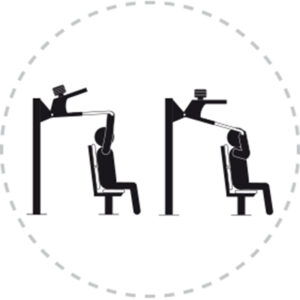 Pictogramme de mouvement destiné à guider l'utilisateur pour la bonne utilisation des équipements FitPark et la réalisation correcte des exercices.