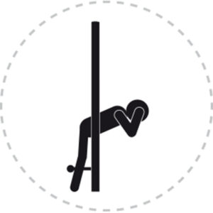 Pictogramme de mouvement destiné à guider l'utilisateur pour la bonne utilisation des équipements FitPark et la réalisation correcte des exercices.