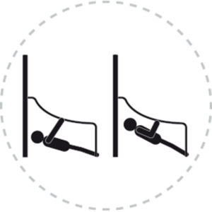 Pictogramme de mouvement destiné à guider l'utilisateur pour la bonne utilisation des équipements FitPark et la réalisation correcte des exercices.