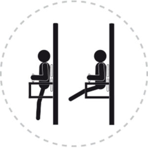 Pictogramme de mouvement destiné à guider l'utilisateur pour la bonne utilisation des équipements FitPark et la réalisation correcte des exercices.