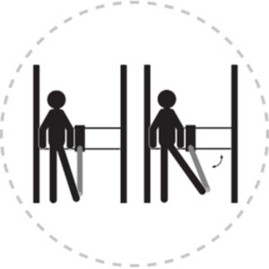 Pictogramme de mouvement destiné à guider l'utilisateur pour la bonne utilisation des équipements FitPark et la réalisation correcte des exercices.