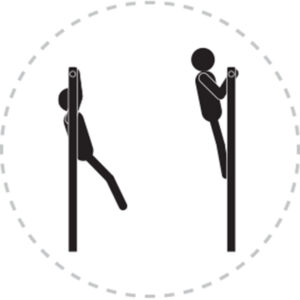 Pictogramme de mouvement destiné à guider l'utilisateur pour la bonne utilisation des équipements FitPark et la réalisation correcte des exercices.