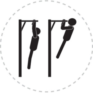 Pictogramme de mouvement destiné à guider l'utilisateur pour la bonne utilisation des équipements FitPark et la réalisation correcte des exercices.