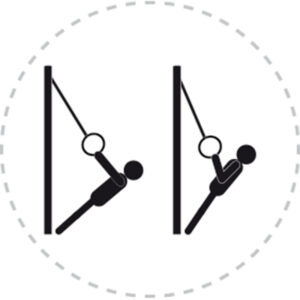 Pictogramme de mouvement destiné à guider l'utilisateur pour la bonne utilisation des équipements FitPark et la réalisation correcte des exercices.