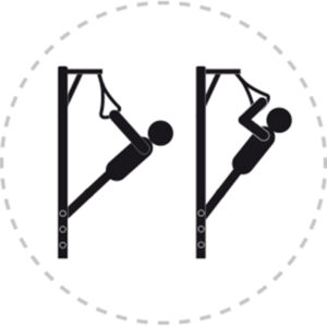Pictogramme de mouvement destiné à guider l'utilisateur pour la bonne utilisation des équipements FitPark et la réalisation correcte des exercices.
