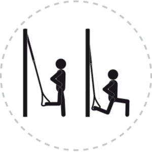 Pictogramme de mouvement destiné à guider l'utilisateur pour la bonne utilisation des équipements FitPark et la réalisation correcte des exercices.