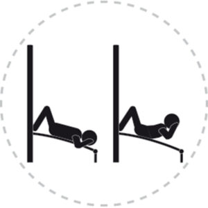 Pictogramme de mouvement destiné à guider l'utilisateur pour la bonne utilisation des équipements FitPark et la réalisation correcte des exercices.
