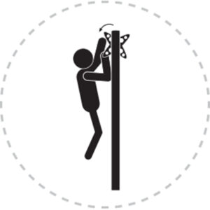 Pictogramme de mouvement destiné à guider l'utilisateur pour la bonne utilisation des équipements FitPark et la réalisation correcte des exercices.