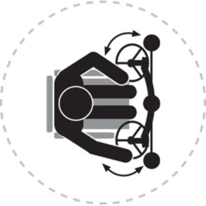 Pictogramme de mouvement destiné à guider l'utilisateur pour la bonne utilisation des équipements FitPark et la réalisation correcte des exercices.