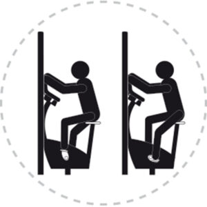 Pictogramme de mouvement destiné à guider l'utilisateur pour la bonne utilisation des équipements FitPark et la réalisation correcte des exercices.