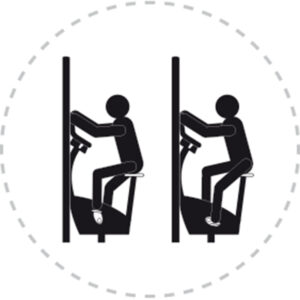 Pictogramme de mouvement destiné à guider l'utilisateur pour la bonne utilisation des équipements FitPark et la réalisation correcte des exercices.