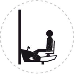 Pictogramme de mouvement destiné à guider l'utilisateur pour la bonne utilisation des équipements FitPark et la réalisation correcte des exercices.