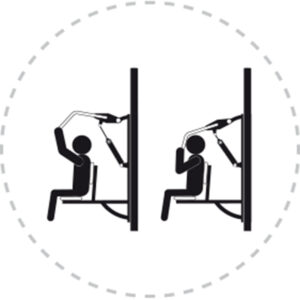 Pictogramme de mouvement destiné à guider l'utilisateur pour la bonne utilisation des équipements FitPark et la réalisation correcte des exercices.