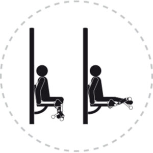 Pictogramme de mouvement destiné à guider l'utilisateur pour la bonne utilisation des équipements FitPark et la réalisation correcte des exercices.