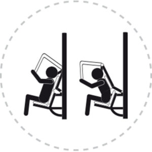 Pictogramme de mouvement destiné à guider l'utilisateur pour la bonne utilisation des équipements FitPark et la réalisation correcte des exercices.