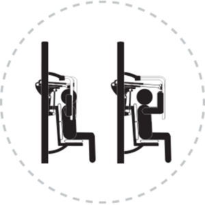 Pictogramme de mouvement destiné à guider l'utilisateur pour la bonne utilisation des équipements FitPark et la réalisation correcte des exercices.