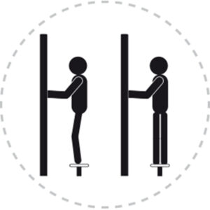Pictogramme de mouvement destiné à guider l'utilisateur pour la bonne utilisation des équipements FitPark et la réalisation correcte des exercices.