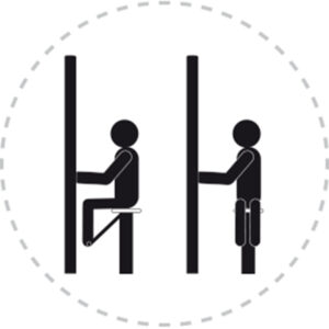 Pictogramme de mouvement destiné à guider l'utilisateur pour la bonne utilisation des équipements FitPark et la réalisation correcte des exercices.