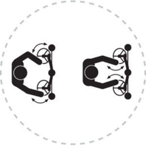 Pictogramme de mouvement destiné à guider l'utilisateur pour la bonne utilisation des équipements FitPark et la réalisation correcte des exercices.