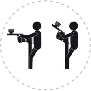 Pictogramme de mouvement destiné à guider l'utilisateur pour la bonne utilisation des équipements FitPark et la réalisation correcte des exercices.