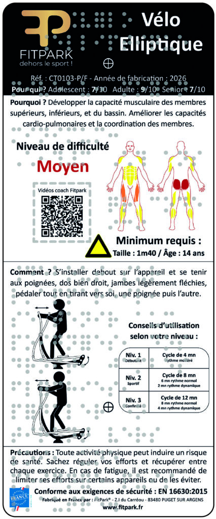 Presentation - Nos appareils accessibles a tous - Plaque de consignes en Braille - FitPark